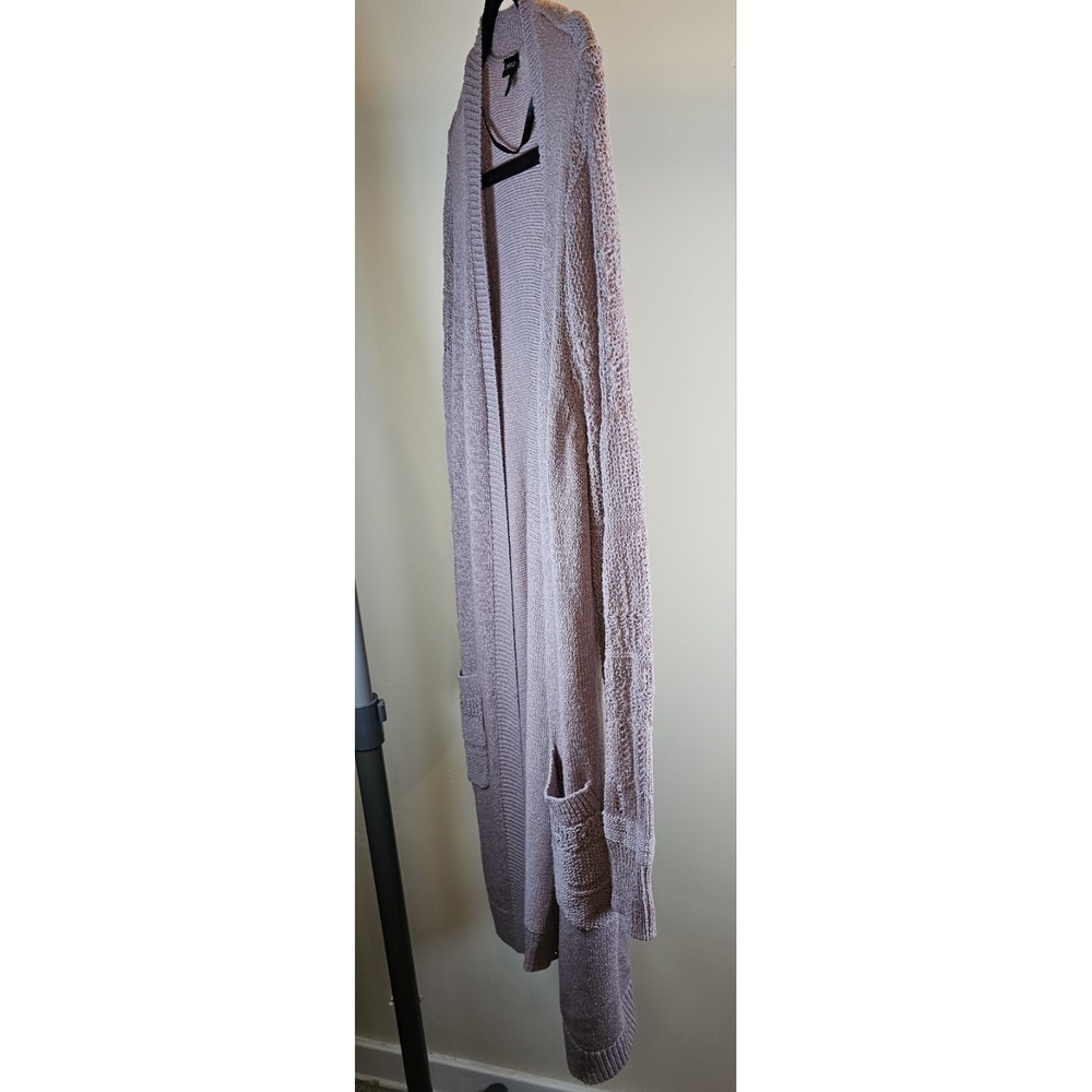 Torrid Acrylic Duster Open Front Stitch Detail Sweater Purple Size 00 ( M/L) - Picture 9 of 11